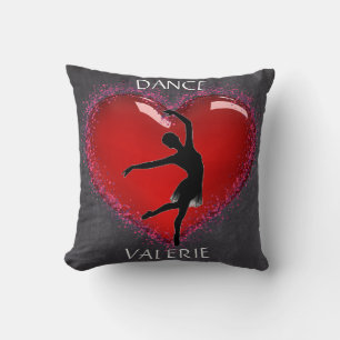 Meisjes Dance Chalkboard Heart w/ Gepersonaliseerd Kussen