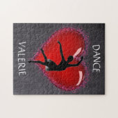 Meisjes Dance Chalkboard Heart w/ Gepersonaliseerd Legpuzzel (Horizontaal)