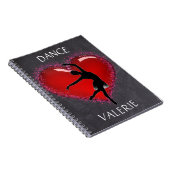 Meisjes Dance Chalkboard Heart w/ Gepersonaliseerd Notitieboek (Rechterzijde)