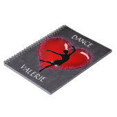 Meisjes Dance Chalkboard Heart w/ Gepersonaliseerd Notitieboek (Linkerzijde)