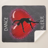Meisjes Dance Chalkboard Heart w/ Gepersonaliseerd Sherpa Deken (Voorkant (horizontaal))