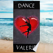 Meisjes Dance Chalkboard Heart w/ Gepersonaliseerd Strandlaken