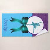 Meisjes Dance Glitter en Bow Bath Towel Badhanddoek (Badhanddoek)