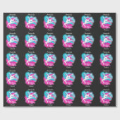 Meisjes Dance Leap Roze Blauwe Kleur Bomb met naam Cadeaupapier (Vlak)