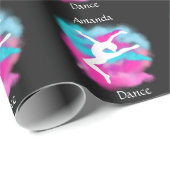 Meisjes Dance Leap Roze Blauwe Kleur Bomb met naam Cadeaupapier (Rol Hoek)