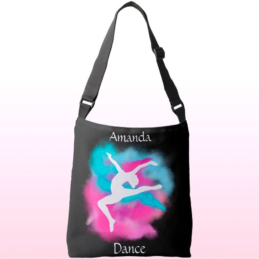 Meisjes Dance Leap Roze Blauwe Kleur Bomb met naam Crossbody Tas