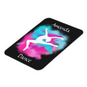 Meisjes Dance Leap Roze Blauwe Kleur Bomb met naam Magneet (Linkerzijde)