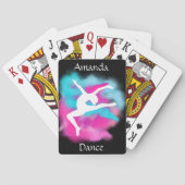 Meisjes Dance Leap Roze Blauwe Kleur Bomb met naam Pokerkaarten (Achterkant)