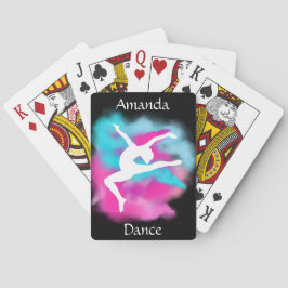 Meisjes Dance Leap Roze Blauwe Kleur Bomb met naam Pokerkaarten