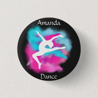 Meisjes Dance Leap Roze Blauwe Kleur Bomb met naam Ronde Button 3,2 Cm
