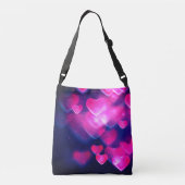 Meisjes Dance Pink en Paarse drijvende harten Crossbody Tas (Achterkant)