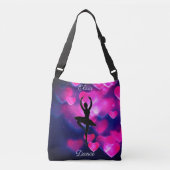 Meisjes Dance Pink en Paarse drijvende harten Crossbody Tas (Voorkant)