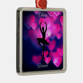Meisjes Dance Pink en Paarse drijvende harten Metalen Ornament (Rechts)