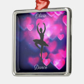 Meisjes Dance Pink en Paarse drijvende harten Metalen Ornament (Links)