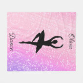 Meisjes Dance Pink en Paarse harten en sterren Fleece Deken (Voorkant (Horizontaal))