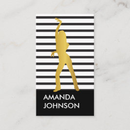 Meisjes Dance School Black White Stripes Visitekaartje