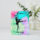 Meisjes Dance Waterverf met drijvende harten Briefkaart (Staand voorkant)