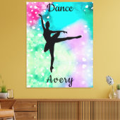 Meisjes Dance Waterverf met drijvende harten Canvas Afdruk (Insitu (Woonkamer))
