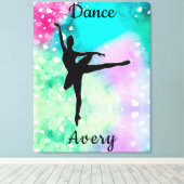 Meisjes Dance Waterverf met drijvende harten Canvas Afdruk (Insitu (Houten vloer))