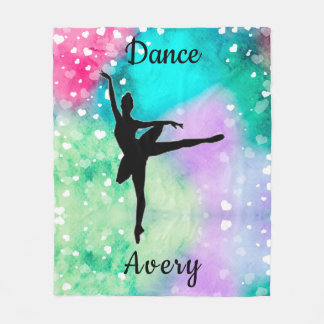 Meisjes Dance Waterverf met drijvende harten Fleece Deken