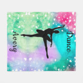 Meisjes Dance Waterverf met drijvende harten Fleece Deken (Voorkant (Horizontaal))