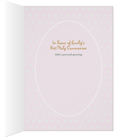 Meisjes Dank je Kaart van de Heilige Communie - Br (Binnen (Rechts))