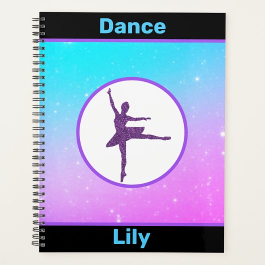 Meisjes dansen pastel gepersonaliseerd planner (Voorkant)
