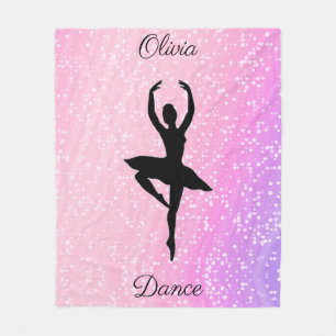 Meisjes Dansen Roze en Paarse Harten en Sterren Fleece Deken