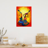 Meisjes dansen: traditionele Indiase kunst Poster (Keuken)