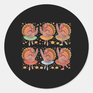 Meisjes Dansen Turkije Ballerina Thanksgiving Herf Ronde Sticker