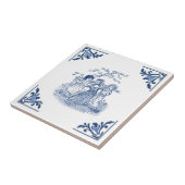  Meisjes Dansring Delfts Blauw & Wit Tegeltje (Zijkant)