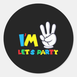 Meisjes Derde Verjaardag Shirt 3e Verjaardag Lets Ronde Sticker