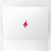 Meisjes design, lichtgoud, paars rood drieluik kaart (Binnenzijde eerst)