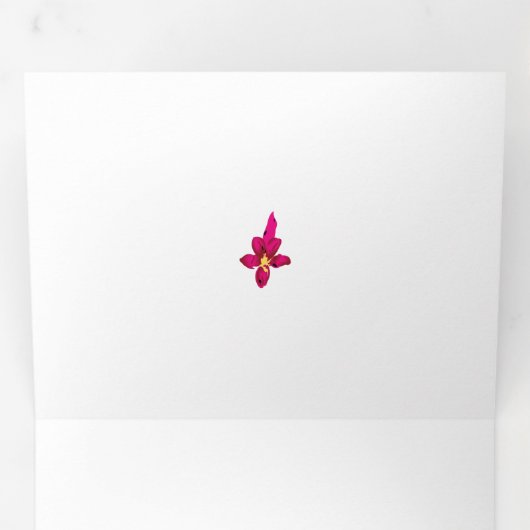 Meisjes design, lichtgoud, paars rood drieluik kaart (Binnenzijde eerst)