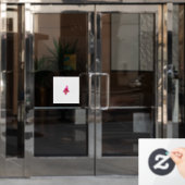 Meisjes design, lichtgoud, paars rood raamsticker (Kantoordeur)