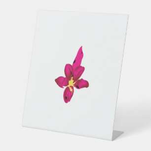 Meisjes design, lichtgoud, paars rood reclamebord met voetstuk