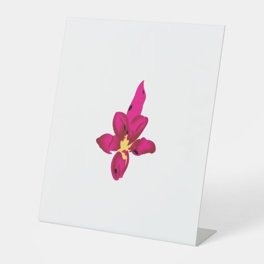 Meisjes design, lichtgoud, paars rood reclamebord met voetstuk (Voorkant)