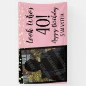 Meisjes die 40 Confetti verjaardag zijn Spandoek (Verticaal)