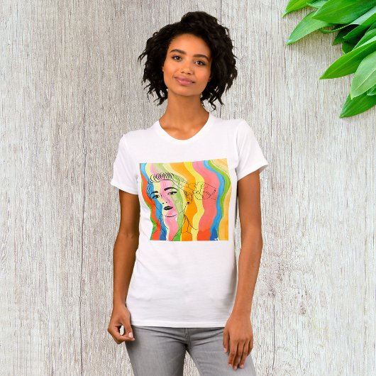 Meisjes die de Pop van de Kunst Womens T-Shirt beg