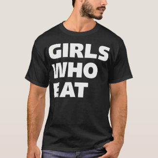Meisjes die eten Grappige Gymmer Fitness Meisje T-shirt
