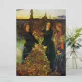 Meisjes die herfstbladeren verzamelen voor een vre kaart (Staand voorkant)