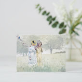 Meisjes die in een Orchard Winslow Homer Postcar w Briefkaart (Staand voorkant)