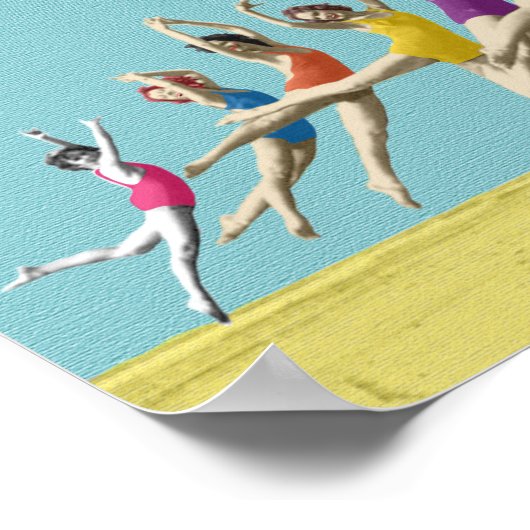 meisjes die op het strand lopen poster (Hoek)