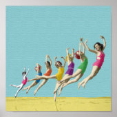 meisjes die op het strand lopen poster (Voorkant)