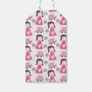 Meisjes die plaatsen zoeken cadeaulabel