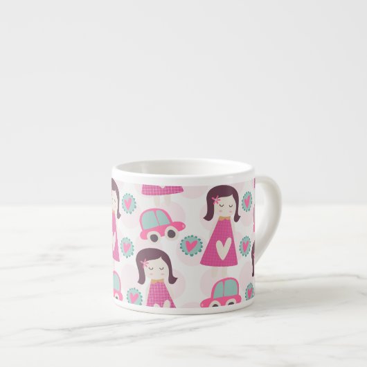 Meisjes die plaatsen zoeken espresso kop (Voorkant rechts)