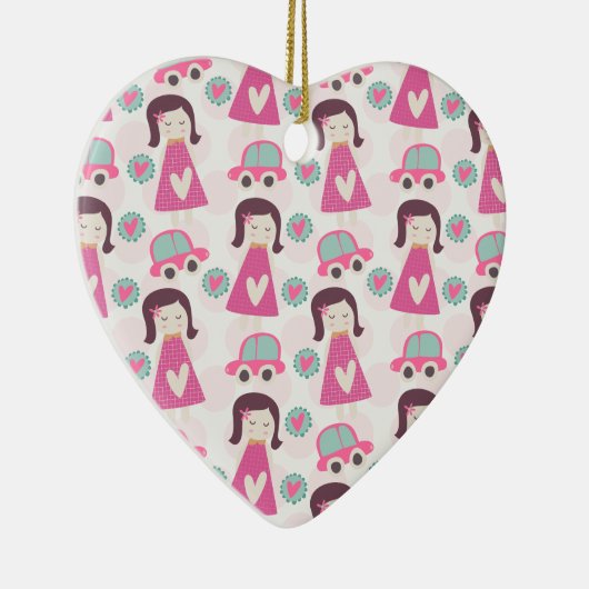 Meisjes die plaatsen zoeken keramisch ornament (Rechts)