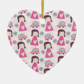 Meisjes die plaatsen zoeken keramisch ornament (Voorkant)