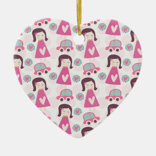 Meisjes die plaatsen zoeken keramisch ornament (Voorkant)