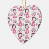 Meisjes die plaatsen zoeken keramisch ornament (Links)